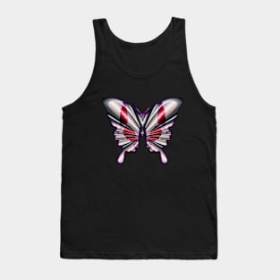 Steel Butterfly in Metallic Silver Tank Top